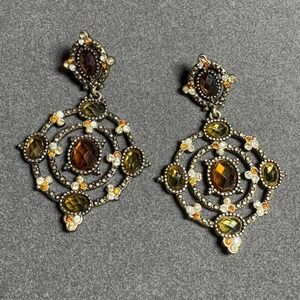 Stunning vintage Avon statement earrings with a touch of whimsy goth glamour